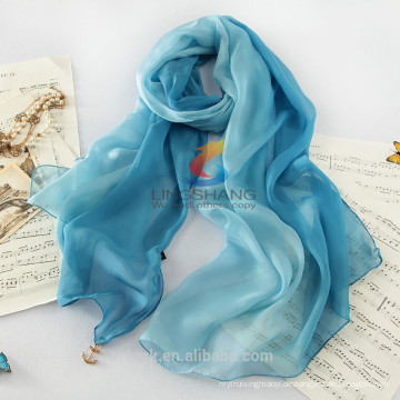 Doppelte Farbverlauf Silk Schal Pashmina Schals, Schals Ponchos Wraps Seide Schal 180 * 68cm